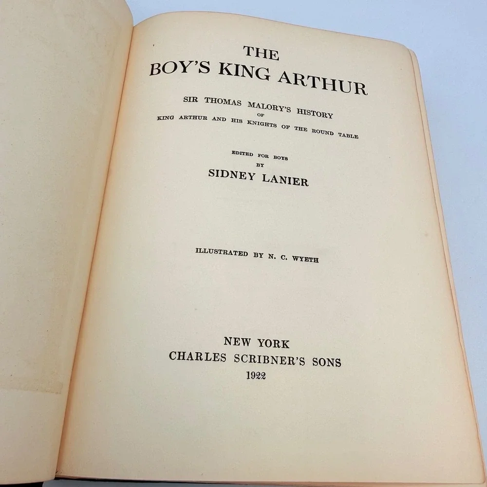 The Boys King Arthur Sidney Lanier NC Wyeth Illustrated Complete 1922 Scribners
